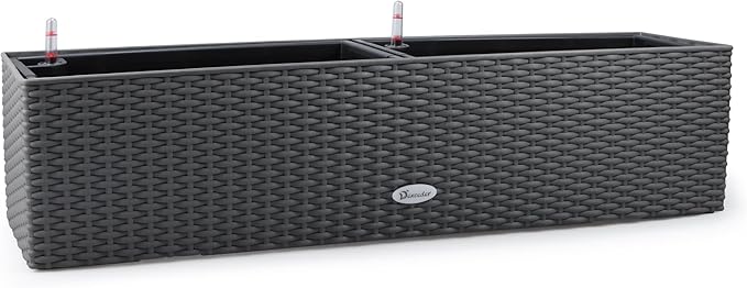 Dexceder 31.5 Inch Rattan Self Watering Planter Indoor Outdoor, Thickened Large by Dexceder