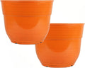 Garden Elements Indoor/Outdoor Glazed Brushed Happy Plastic Planter, Bright by GardenElements