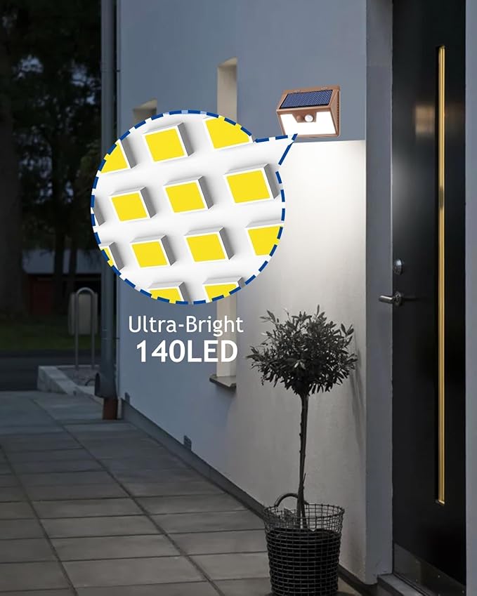 Peasur Solar Lights Outdoor Motion Sensor, Ultra-Bright 3 Mode Fence Security - Image 2