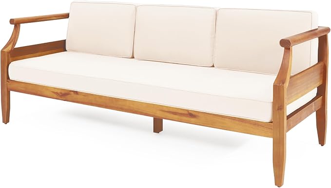 Christopher Knight Home Aston Outdoor 3 Seater Sofa, Upholstered Cushion Couch - Image 8