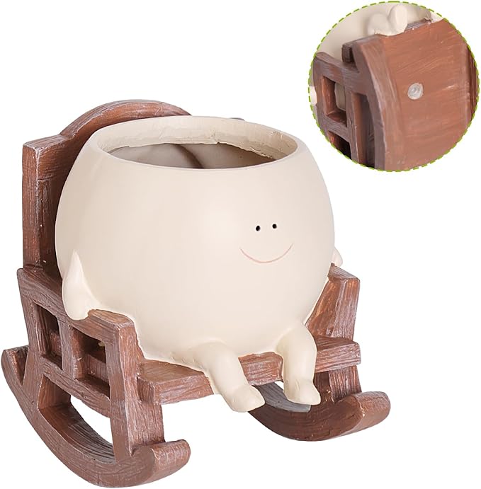 Smily Face Planter Pot Cute Resin Flower Head Planters - Image 3