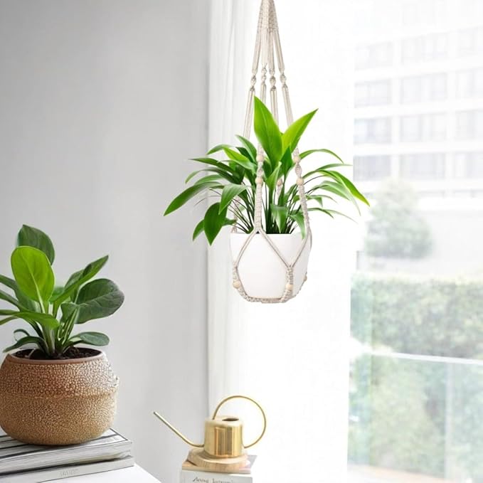 3 Pack Macrame Plant Hanger, Hanging Plant Holder, Boho Home Decor Hanging - Image 6