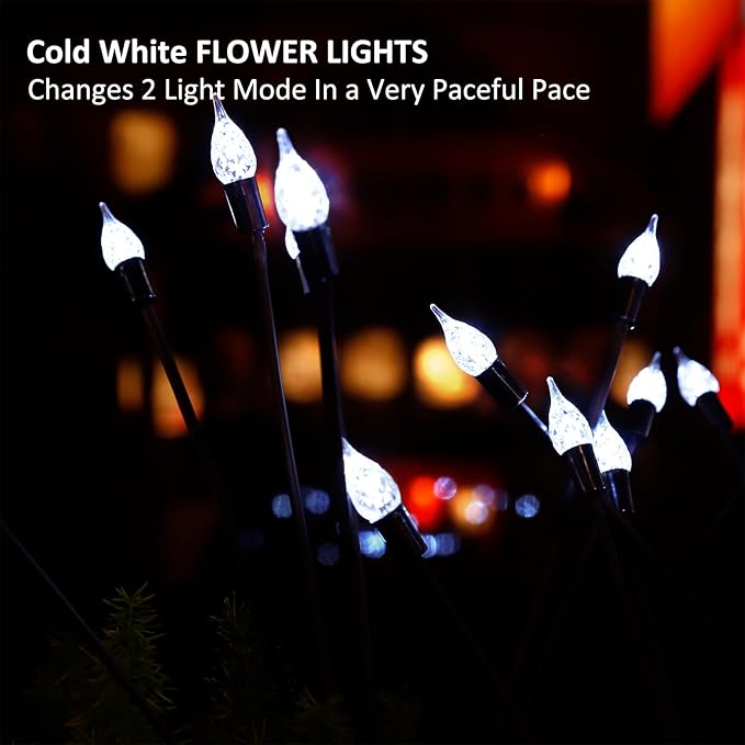 2 Pack Each 8 LEDs Solar Garden Lights Waterproof Outdoor Landscape Path - Image 6