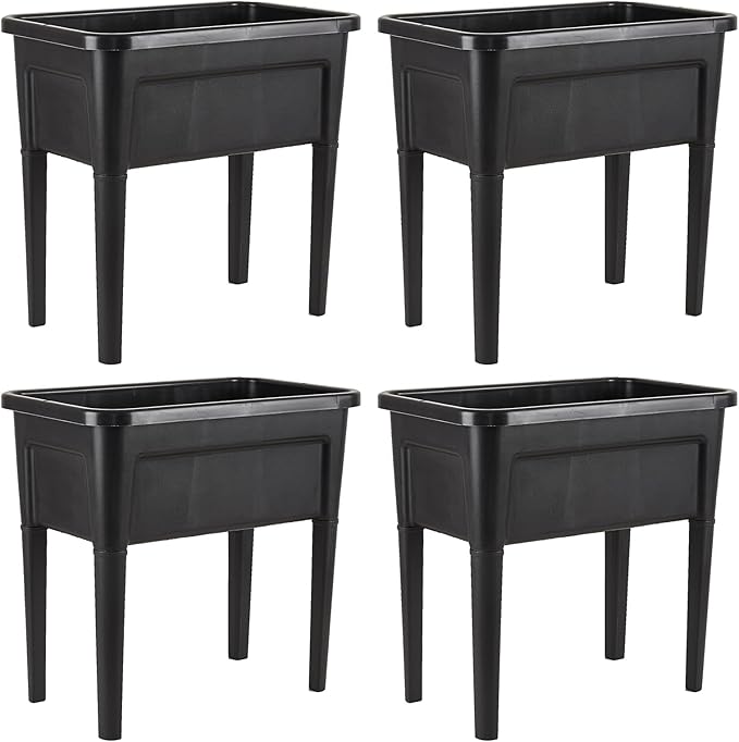 4 Pcs Plastic Raised Garden Beds by ZIWQPIHT