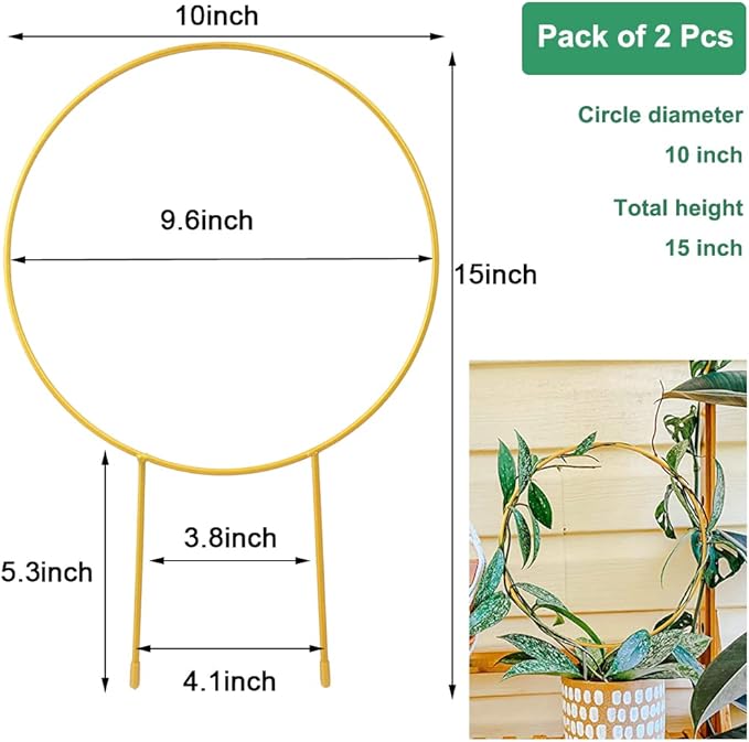 2 Pack Circle Trellis for Climbing Plants Indoor, Flower Houseplant Hoya - Image 2