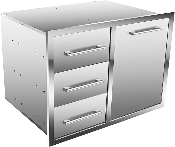 Outdoor Kitchen Drawer Combo, BBQ Access Trash Drawer Combo by Globamboo