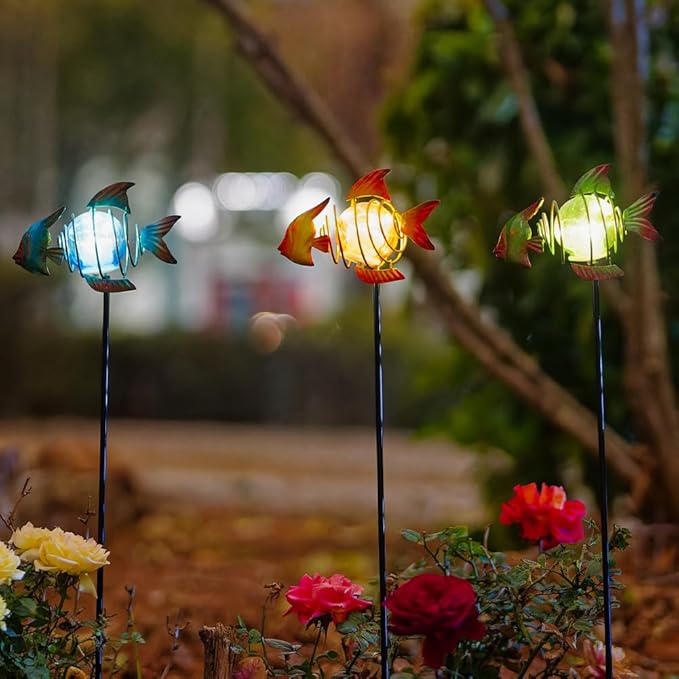Outdoor Garden Solar Lights, Fish Outdoor Figurine Lights - Image 2
