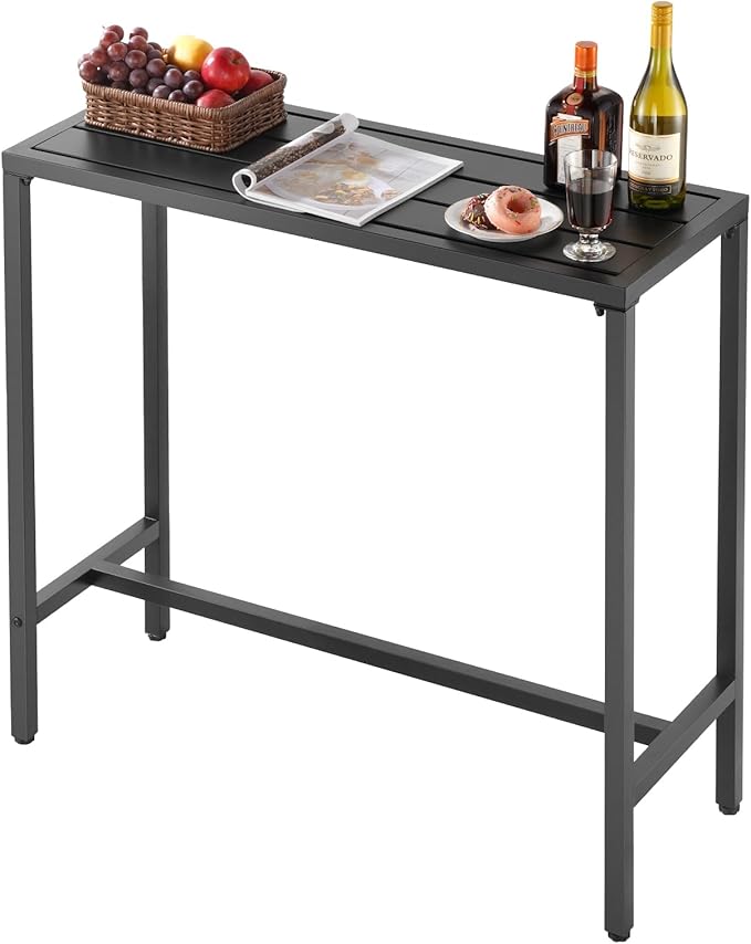 VEVOR Outdoor Bar Table, 39.4 x 15 in Patio Bar Table, Waterproof Top & Sturdy - Image 9