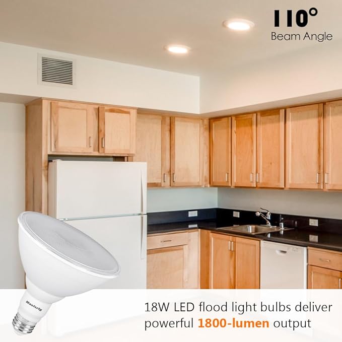 PAR38 LED Flood Light Bulbs Outdoor, Warm White 3000K, Dimmable Weatherproof - Image 3