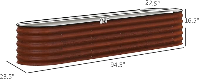 Outsunny 8' x 2' x 1.4' Galvanized Raised Garden Bed Kit, Outdoor Metal - Image 7