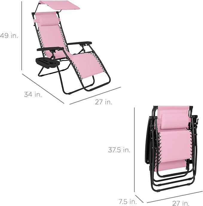 Best Choice Products Folding Zero Gravity Outdoor Recliner Patio Lounge Chair - Image 2
