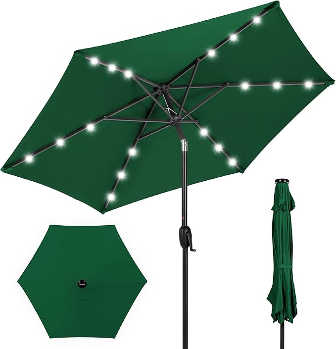 Best Choice Products 7.5ft Outdoor Solar Market Table Patio Umbrella by BestChoiceProducts