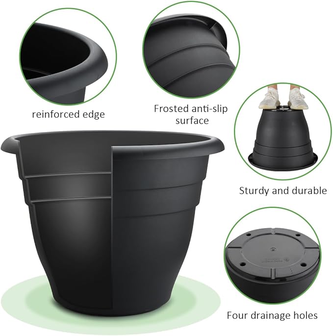 3 Pack 20 Inch Large Plant Pots - Image 5