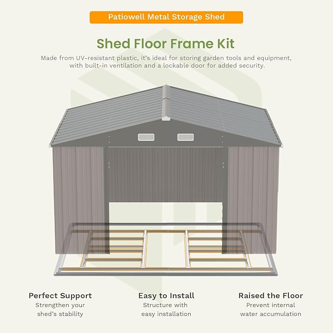 Patiowell 10 x 12 FT Metal Storage Shed - Image 2