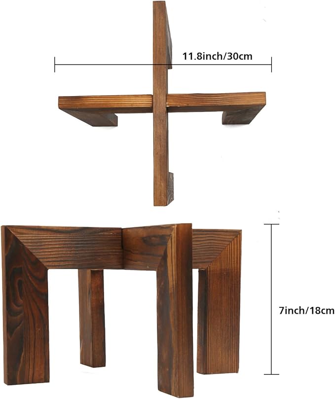 Gendral Forwepup 2 Pack Wood Plant Stand, Mid Century Modern Planter Stand - Image 4