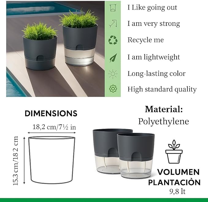 Self Watering Planter Pot with Upgraded Wick System – Modern Indoor Plant Pot - Image 5