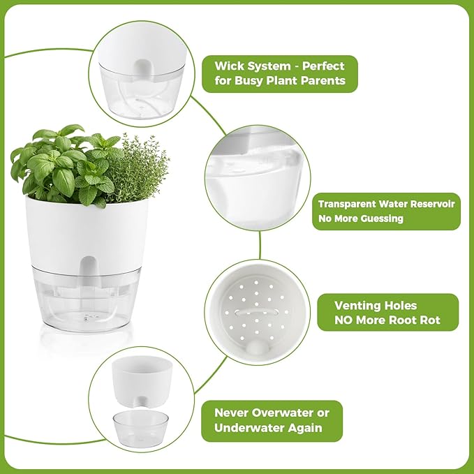 Planterhoma 5 Pack Self Watering Pots - Image 6