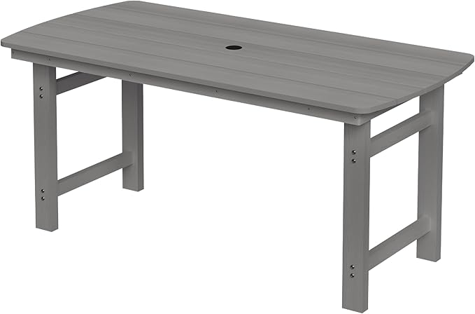 Outdoor Rectangle Dining Table, Heavy-Duty HDPE Table by Suunyn