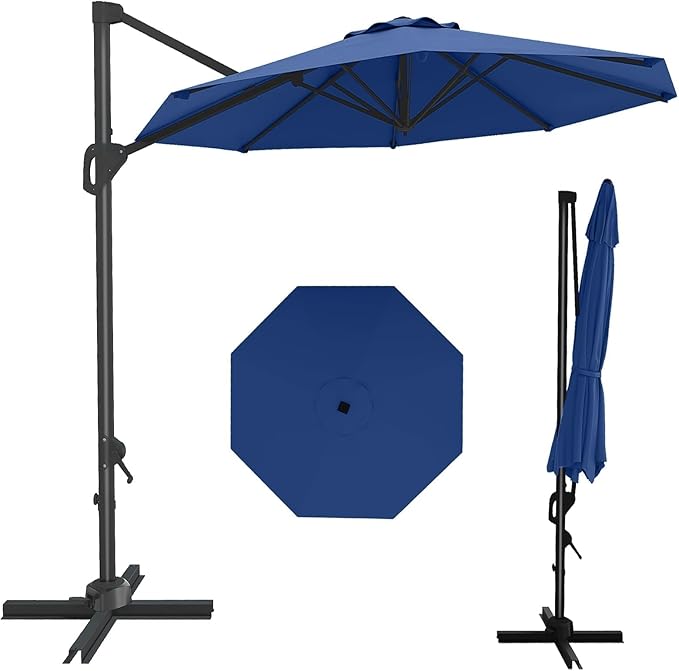 GarveeLife 10FT Patio Umbrella Outdoor Large Cantilever Umbrella Market Sun by GarveeLife