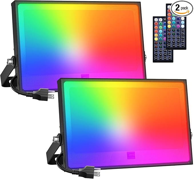Onforu LED Flood Light Outdoor, 150W Color Changing RGBW Floodlight by Onforu
