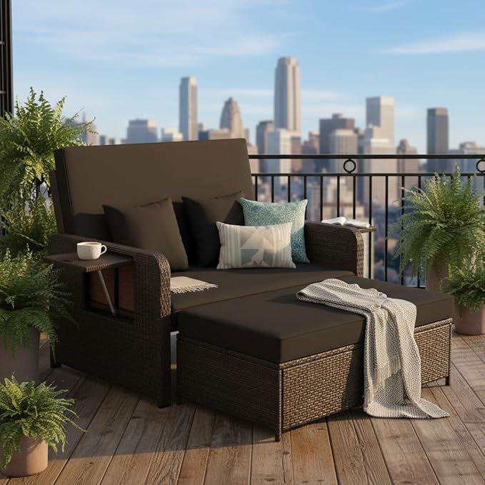 Tangkula Patio Rattan Daybed - Image 2