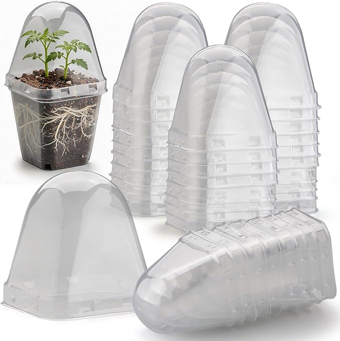 120 Pack Clear Humidity Domes, Transparent Seedling Domes Compatible by RooTrimmer