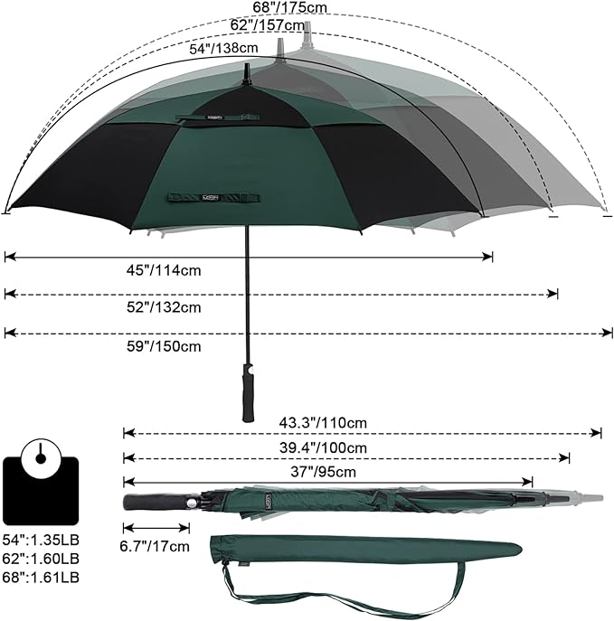 G4Free 47/54/62/68/72 Inch Automatic Open Golf Umbrella Oversize Extra Large - Image 6
