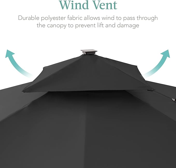 Best Choice Products 10x10ft Cantilever Patio Umbrella w/Base Included - Image 6