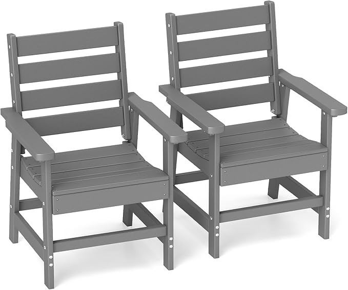 GREENVINES Outdoor Dining Chairs Set of 2 | HDPE | Patio Chair | All-Weather | by GreenVines