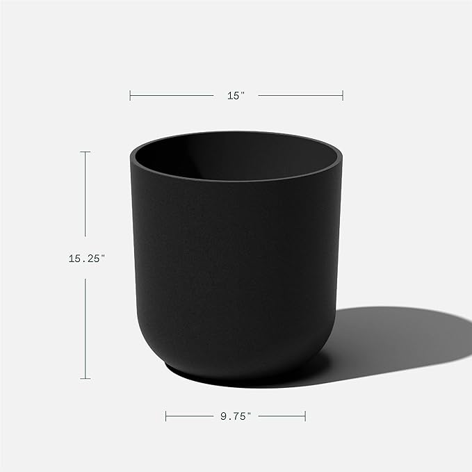 Veradek Round Black Plastic Planter Pots - Image 3