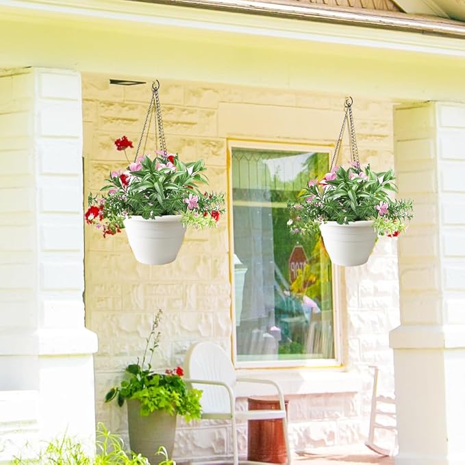 5 Pack 10 Inch Plant Pots for Indoor Outdoor, Plastic Floor Planters - Image 2
