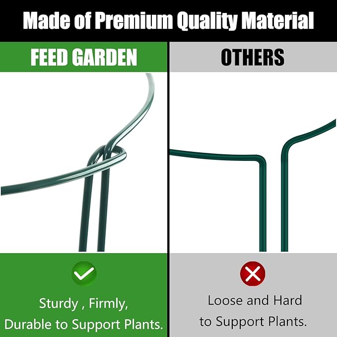 FEED GARDEN 12 Pack Plant Support Stakes, Peony Cages and Supports, Metal - Image 4
