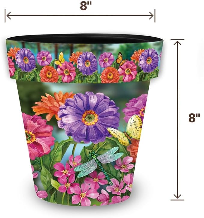 Briarwood Lane Zinnias in Bloom Small Planter - Image 2