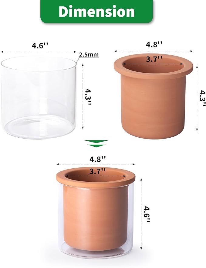 Phoenix Vine 4 Inch Self Watering Plants Pot, Design Terracotta Pot - Image 3