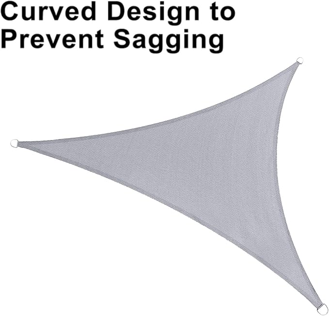 LOVE STORY Custom Size 9'x9'x12.7' Silver Grey Sun Shade Sail Triangle Sunshade - Image 6