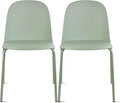 2xhome Set of 2 Modern Stackable Armless Dining Chairs, Plastic Shell Seat by 2xhome