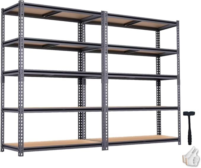 Garage Storage Shelves 2PCS, 2400 LBS Heavy Duty Shelving, Metal Garage Shelves by Unknown
