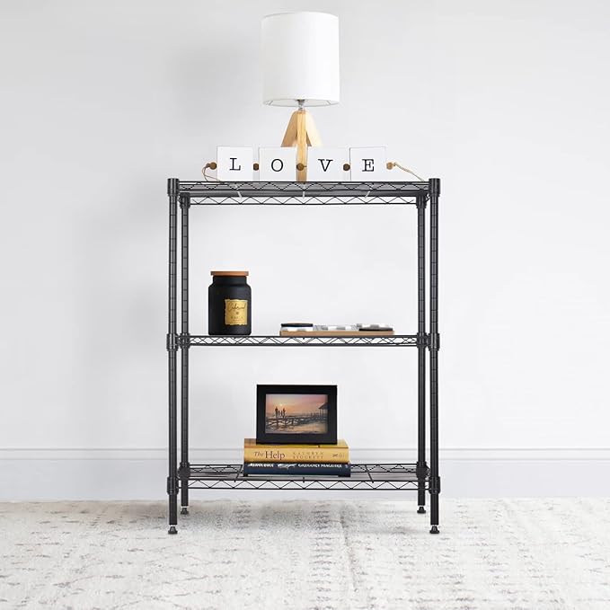 BestOffice 3-Shelf Adjustable Metal Storage Shelves Wire Shelving Unit - Image 2