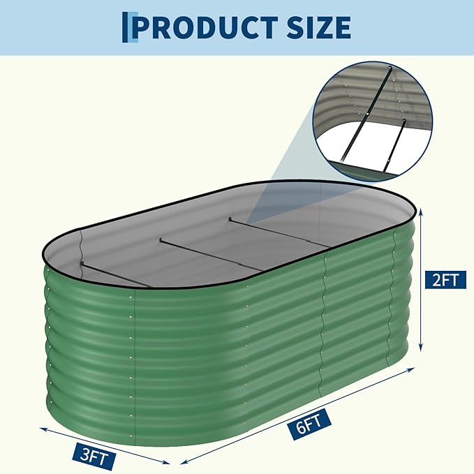 Garvee 2 Pack Galvanized Raised Garden Beds - Image 2