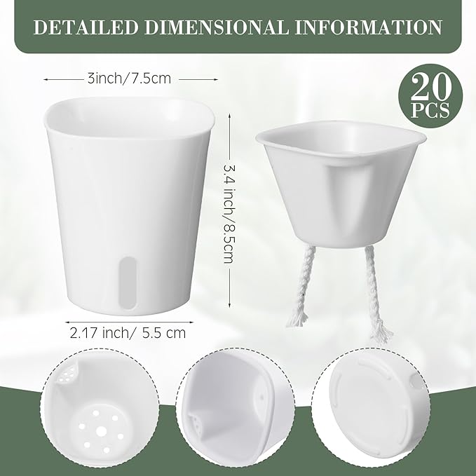 20 Pcs 3 Inch Self Watering Pots Self Watering Planters - Image 2