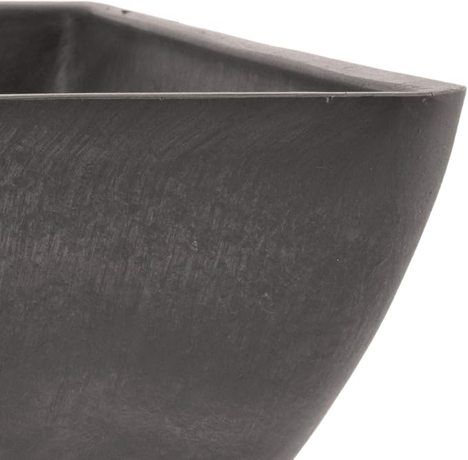 PSW Pot Collection 12x6 inch Plastic/Stone/Wood Composite Square Planter – No - Image 3