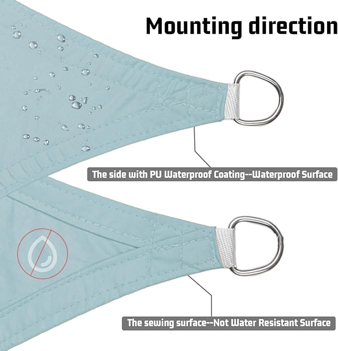 LOVE STORY Waterproof 10' x 13' Rectangle Sky Blue Sun Shade Sail Cannoy UV - Image 3