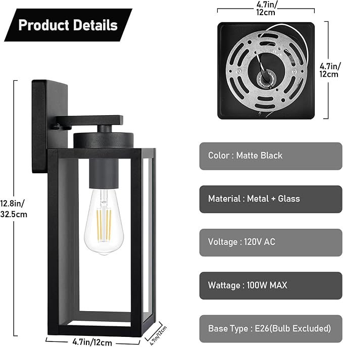 Outdoor Wall Light Fixtures, Exterior Waterproof Wall Lanterns, Porch Sconces - Image 7