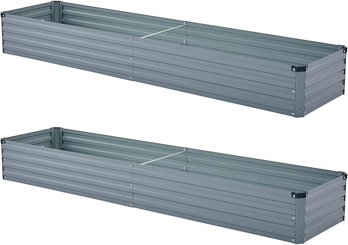 2 Pack 6x1.5x1FT Galvanized Raised Garden Bed Kit, Outdoor Metal Planter Box - Image 6