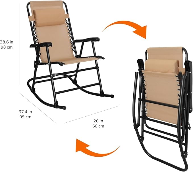 Amazon Basics Outdoor Portable Folding Rocking Chair - Image 3
