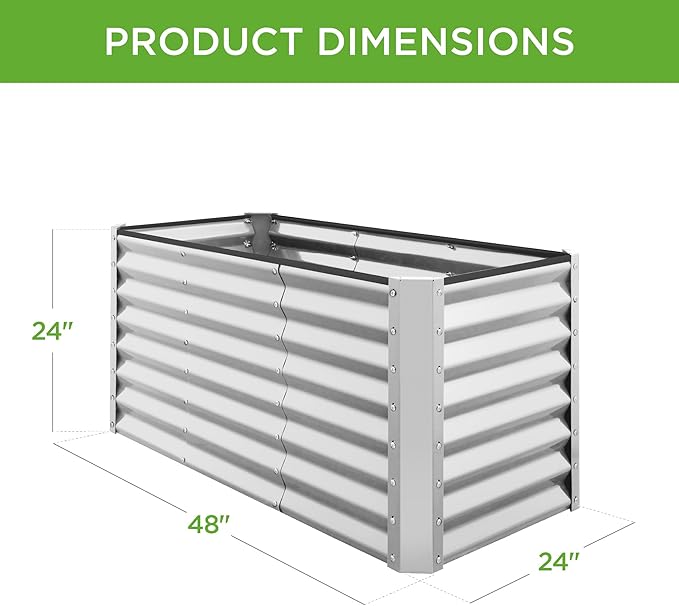 Best Choice Products 4x2x2ft Outdoor Metal Raised Garden Bed, Deep Root Box - Image 3