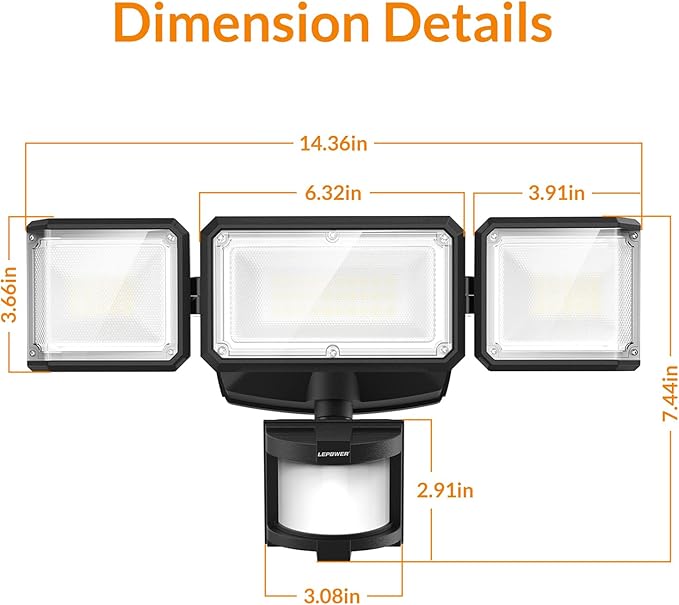 LEPOWER Battery Powered LED Flood Light Outdoor, 1500LM Motion Sensor Security - Image 9