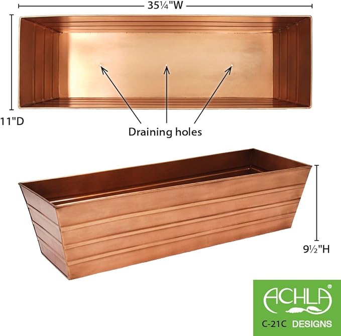 Achla Designs C-21C Plated Flower Box, Window Flowerbox Planter - Image 5