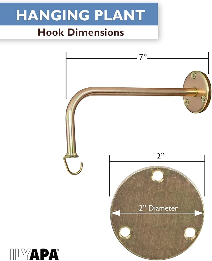 Ilyapa 4 Pack Metal Plant Wall Hanger Hooks - 7 in. Hook - Image 2