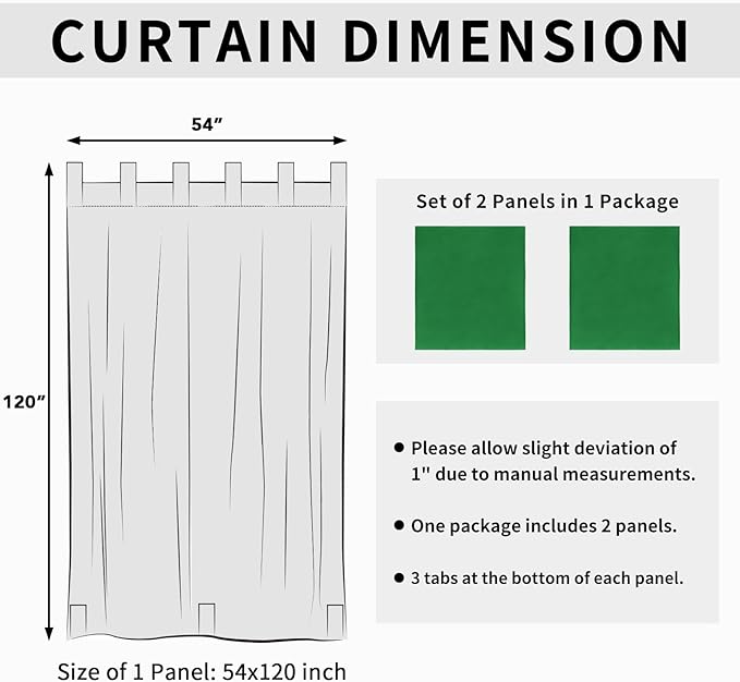 Easy-Going Outdoor Patio Curtains Detachable Tab Top Windproof Weatherproof - Image 6